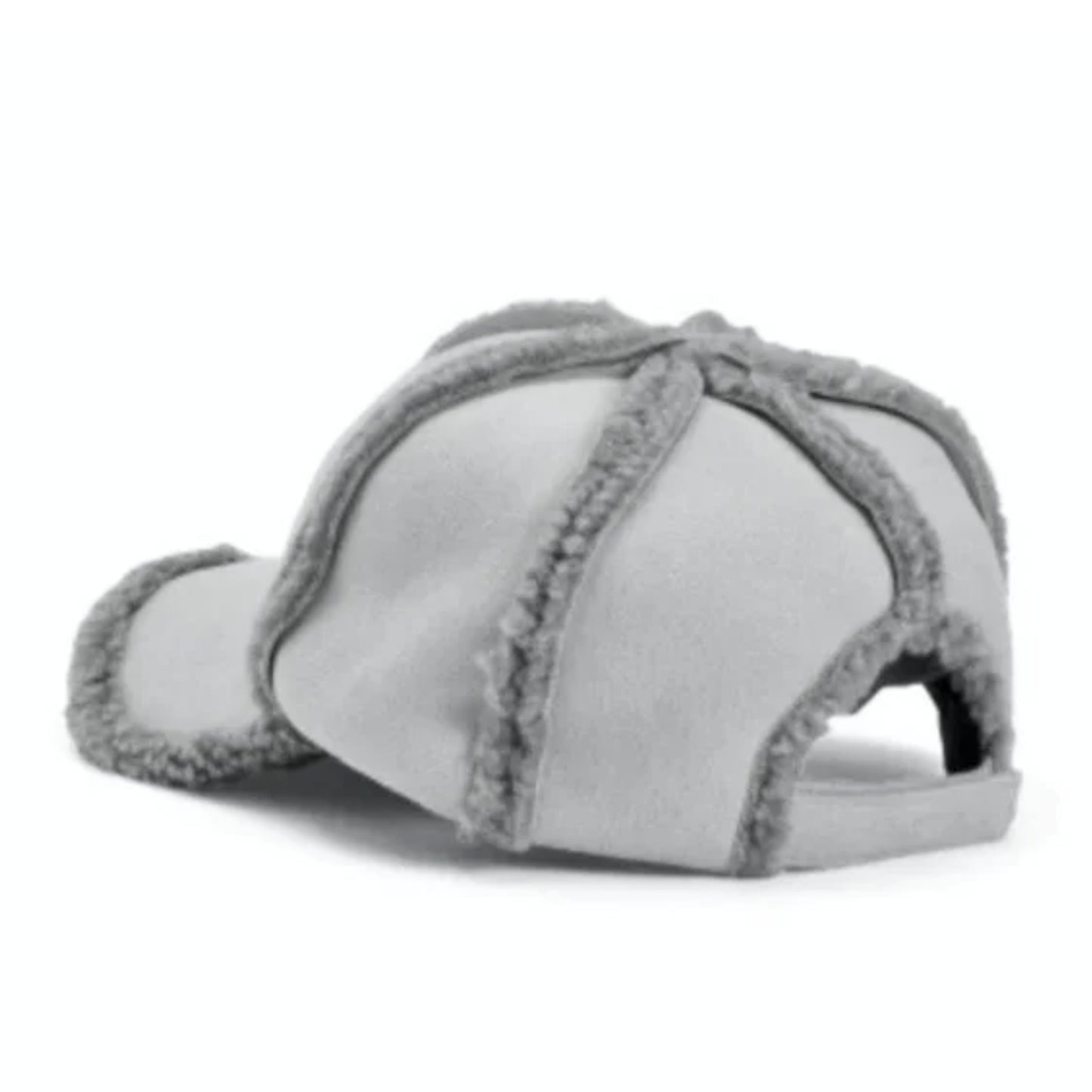 Steve Madden Women's Unisex Seams Out Fur Trim Baseball Cap Winter Hat