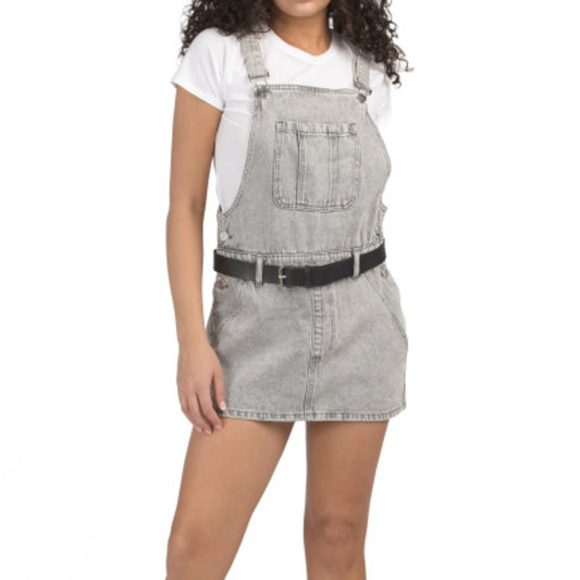 Women's Tamia Shoulder Straps Belted Denim  Mini Dress