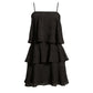 Sam Edelman Women's Tonal Floral Textured Chiffon Sleeveless Tiered Mini Dress