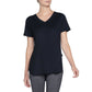 Skechers Women's Moisture Wicking Active Tee Lightweight Rib V-Neck T-Shirt