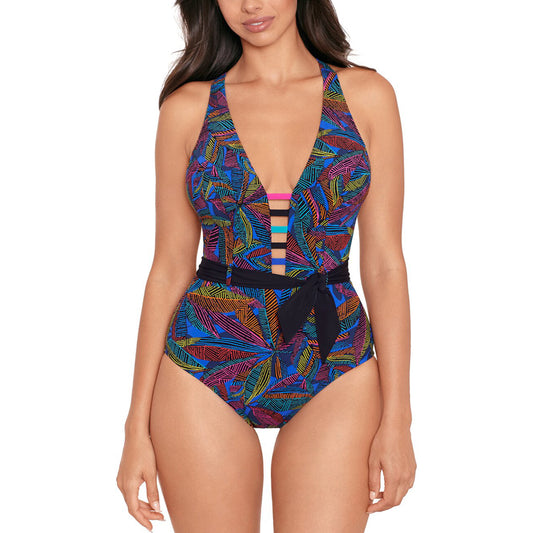 Skinny Dippers By  Miraclesuit Lilyhue Tiffi Tummy Control One-Piece Swimsuit