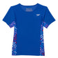 Speedo Big Girls Short Sleeve Print Splice Rash Guard UPF 50+ T-Shirt Swim Top