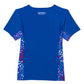 Speedo Big Girls Short Sleeve Print Splice Rash Guard UPF 50+ T-Shirt Swim Top