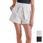 Steve Madden Women's High Rise Paper Bag Brushed Twill Cinch Shorts