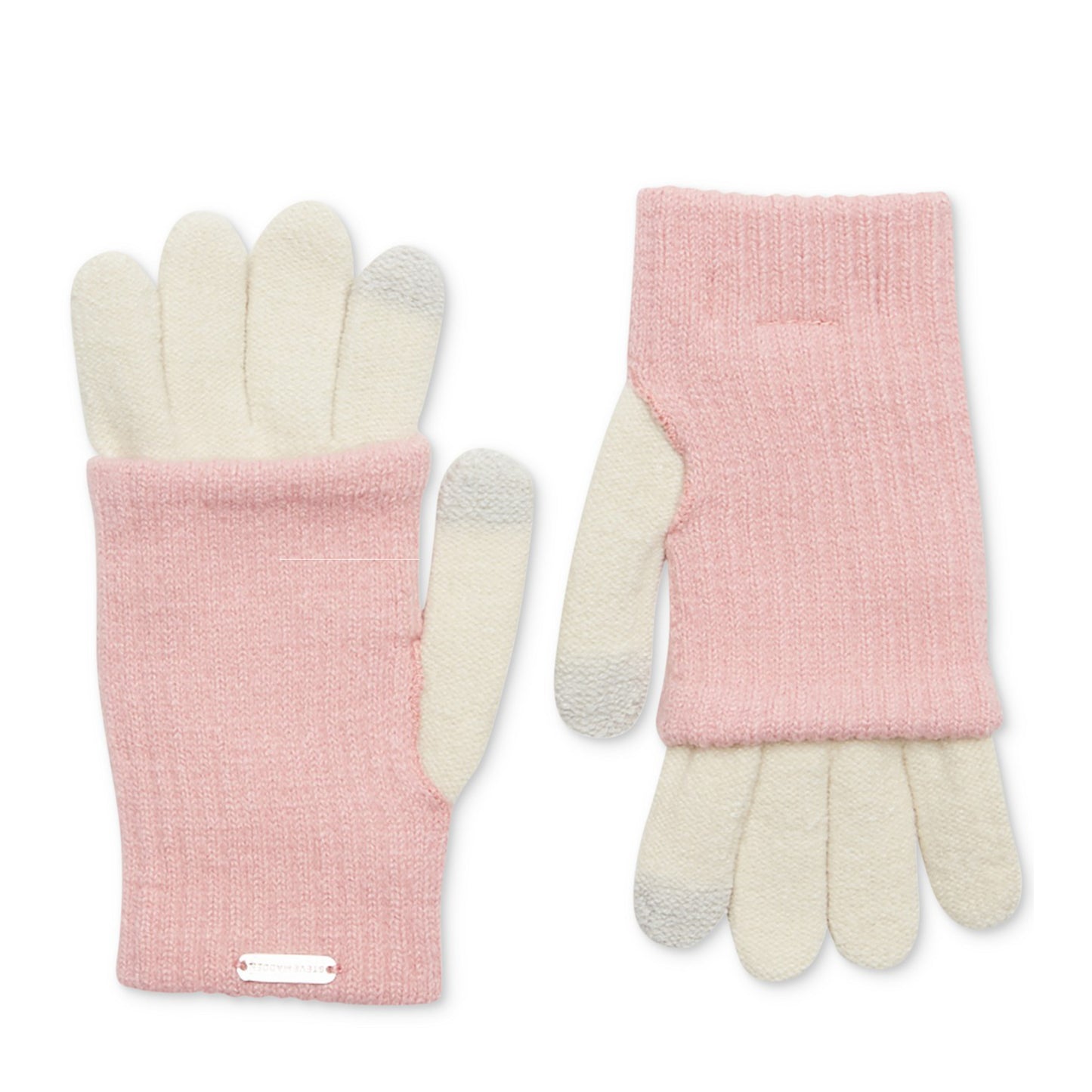 Steve Madden Women's Solid Ribbed Knit Cover Touch Screen Gloves