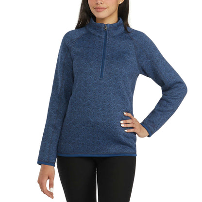 Storm Pack Women's Quarter Zip Comfort Fit Cozy  Fleece Sweater