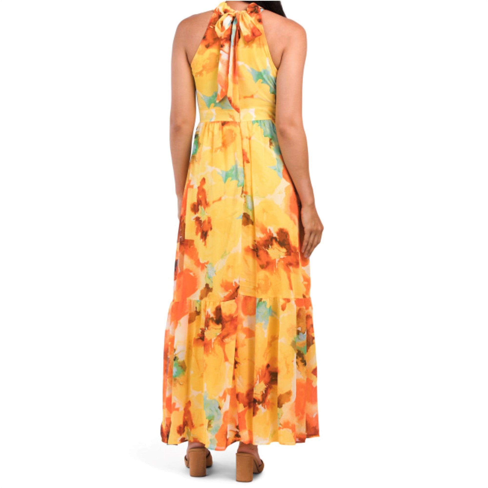 Tahari printed shop halter maxi dress