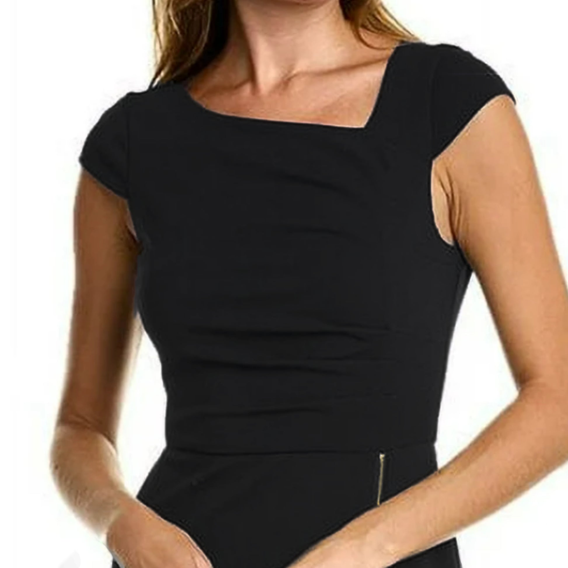 Tahari ASL Zipper Detail Sheath Dress - Black Tahari ASL Zipper Detail Sheath Dress - Black