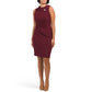 TAHARI ASL Women's Envelope Button Collar Pleated Mini Dress