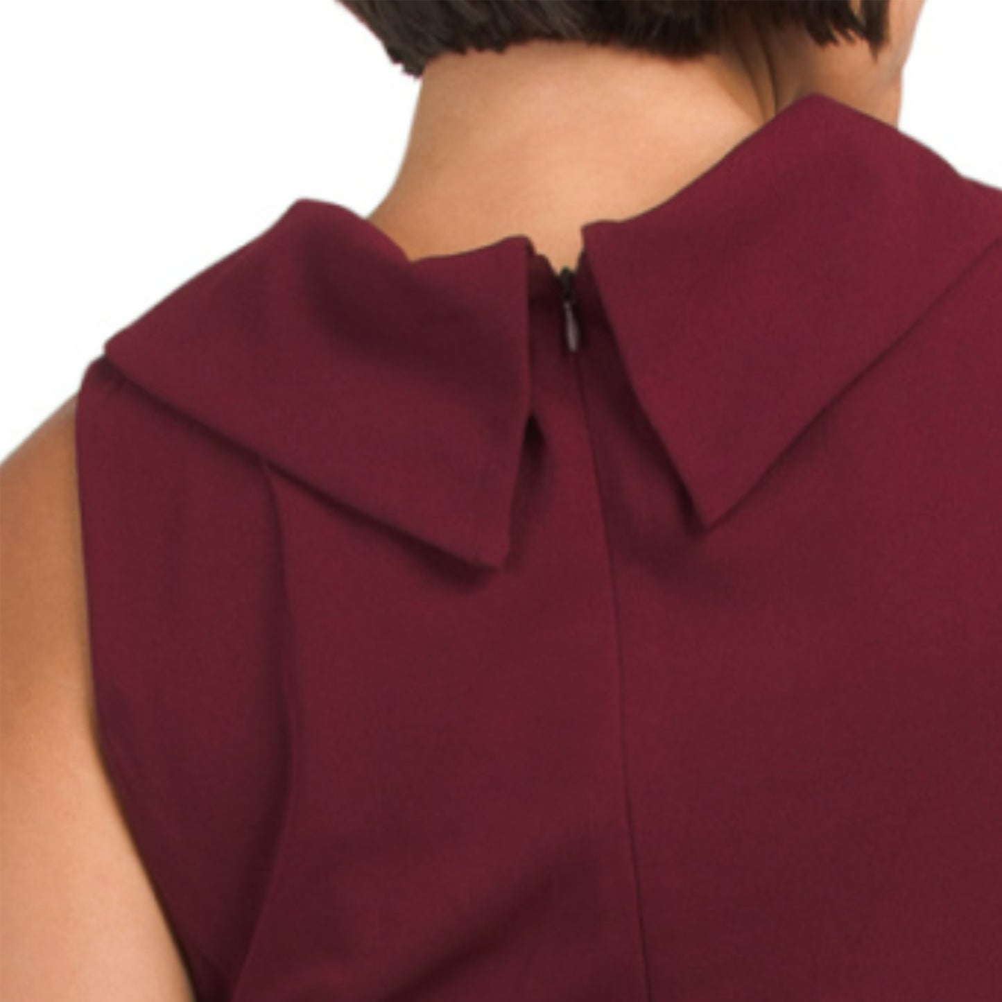 TAHARI ASL Women's Envelope Button Collar Pleated Mini Dress