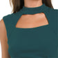 TAHARI ASL Women's Mock Neck Cut Out Pleated Mini Dress
