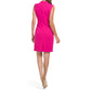 TAHARI ASL Women's Mock Neck Cut Out Pleated Mini Dress