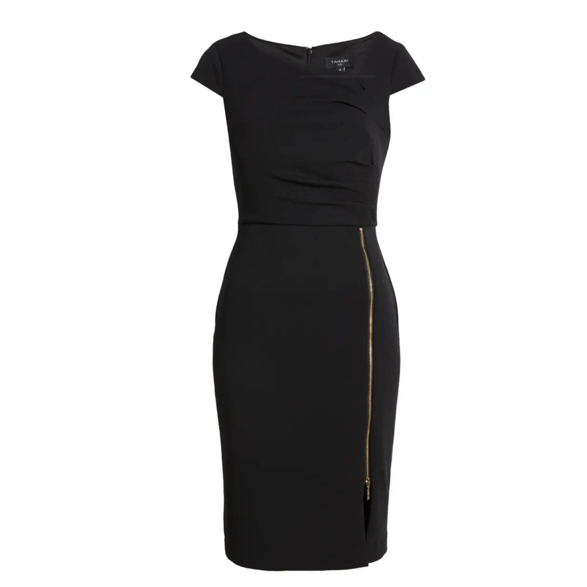 Tahari ASL Zipper Detail Sheath Dress - Black Tahari ASL Zipper Detail Sheath Dress - Black