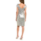 TAHARI ASL Women's Draped Back Metallic Cocktail Mini Dress