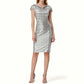 TAHARI ASL Women's Draped Back Metallic Cocktail Mini Dress