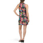 TRINA TURK Women's Hana Hou Tropical Floral Print Halter Mini Dress
