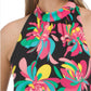 TRINA TURK Women's Hana Hou Tropical Floral Print Halter Mini Dress