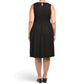 T Tahari Women's Plus Sleeveless Smocked Cotton Midi Dress