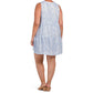 Tahari Women's Plus Linen Floral Print Sleeveless Tiered Mini Dress