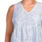 Tahari Women's Plus Linen Floral Print Sleeveless Tiered Mini Dress