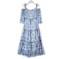 Taylor Women's Off The Shoulder Floral Print Chiffon Smocked Midi Dress