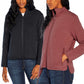 Three Dots Cozy Midweight Insulated Quilted High Low Hem Zip Jacket