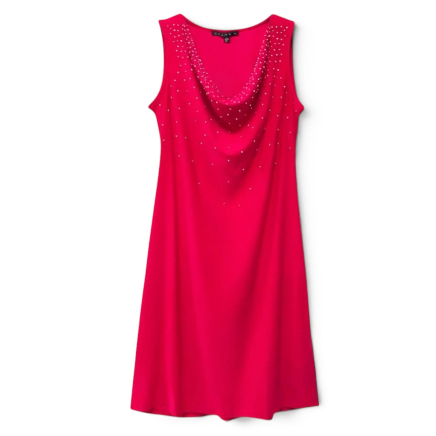 A swingy shift dress from Tiana B looks even more lovely with a delightful beaded draped cowl neckline in front. This sleeveless minidress features bead embellishments that catch the light, making it perfect for parties, cocktail events, or any special occasion where you want to stand out. The stretchy polyester-elastane blend moves with you, while the easy pull-on style means no fussy zippers.The draped cowl neckline adds elegance and dimension, while the swingy silhouette flatters all body types.