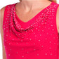 Tiana B Women's Bead Embellished Draped Cowl Neck Party Mini Dress