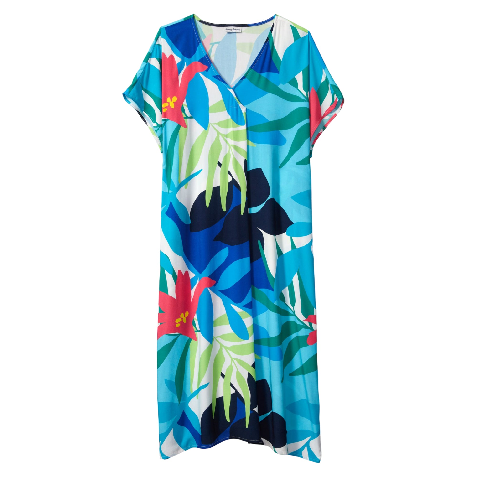 Tommy Bahama Paloma Palms V-Neck Long Caftan Swim Cover-up