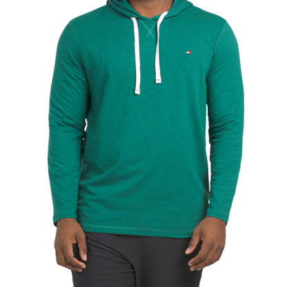 Tommy Hilfiger Men's Chest Logo Stretch Cotton Blend Jersey Drawstring Hoodie