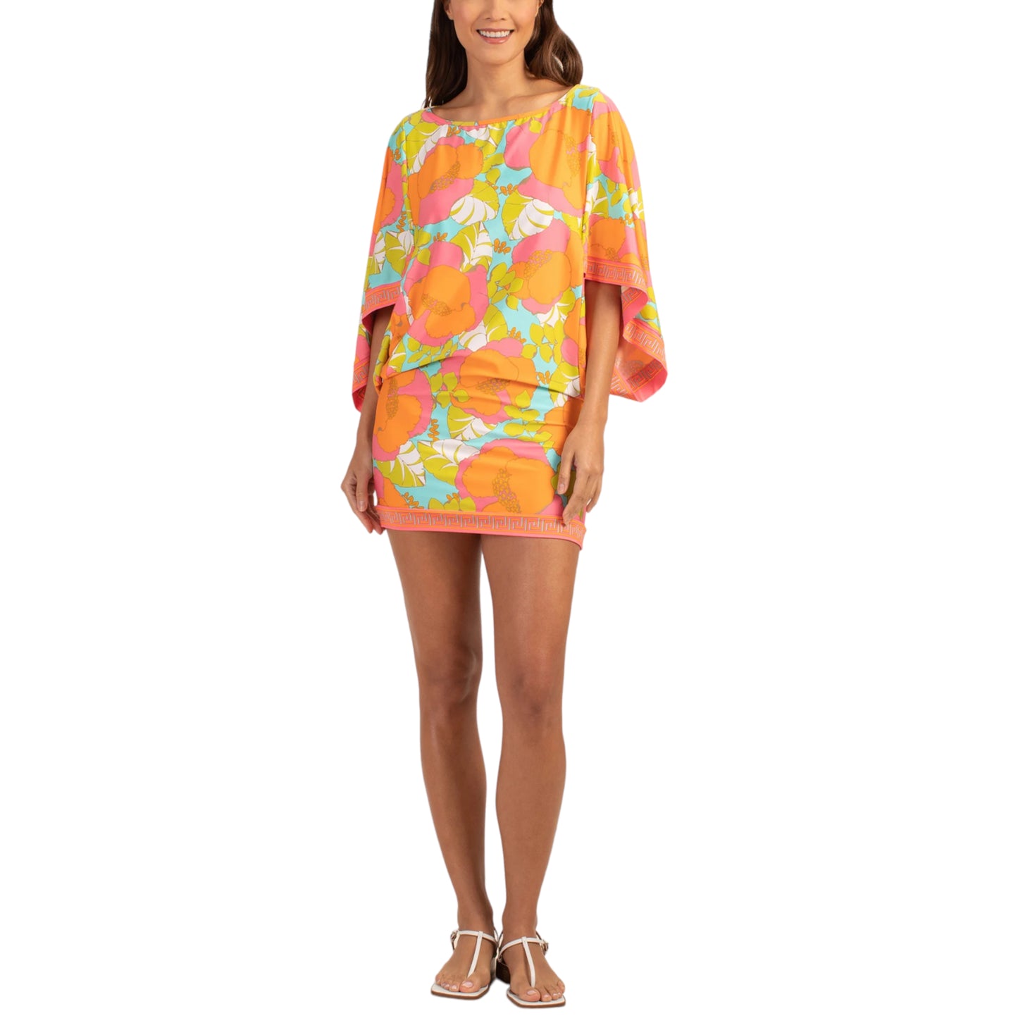 Trina Turk Women's Playa De Flor Floral Print Swim Tunic Cover-up