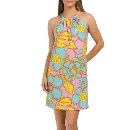 Trina Turk Women's Juju Floral Print Halter Neck Mini Dress