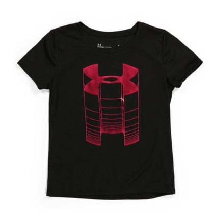 Under Armour Little Girls Metallic Graphic Print Logo Active T-Shirt