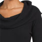 VERTIGO Cowl Neck Pleated Skirt Waist Tie Ribbed Knit Mini Dress