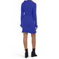 VERTIGO Cowl Neck Pleated Skirt Waist Tie Ribbed Knit Mini Dress