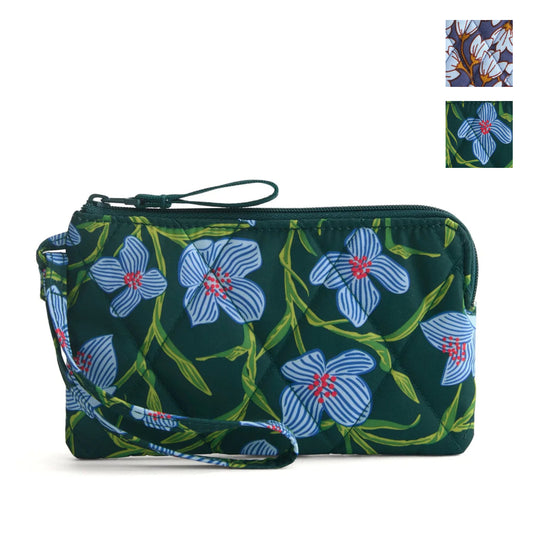 Women's Floral Print Quilted Essential Zip Wristlet