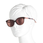 Bring a sleek charm to your sunny day looks with these fabulous Tora sunglasses by Vera Bradley. Designed with a sleek semi-cat eye shape, these on-trend shades are sure to stand out all year. Complete UV protection shields your eyes while the full-rim plastic construction keeps them comfortable all day.