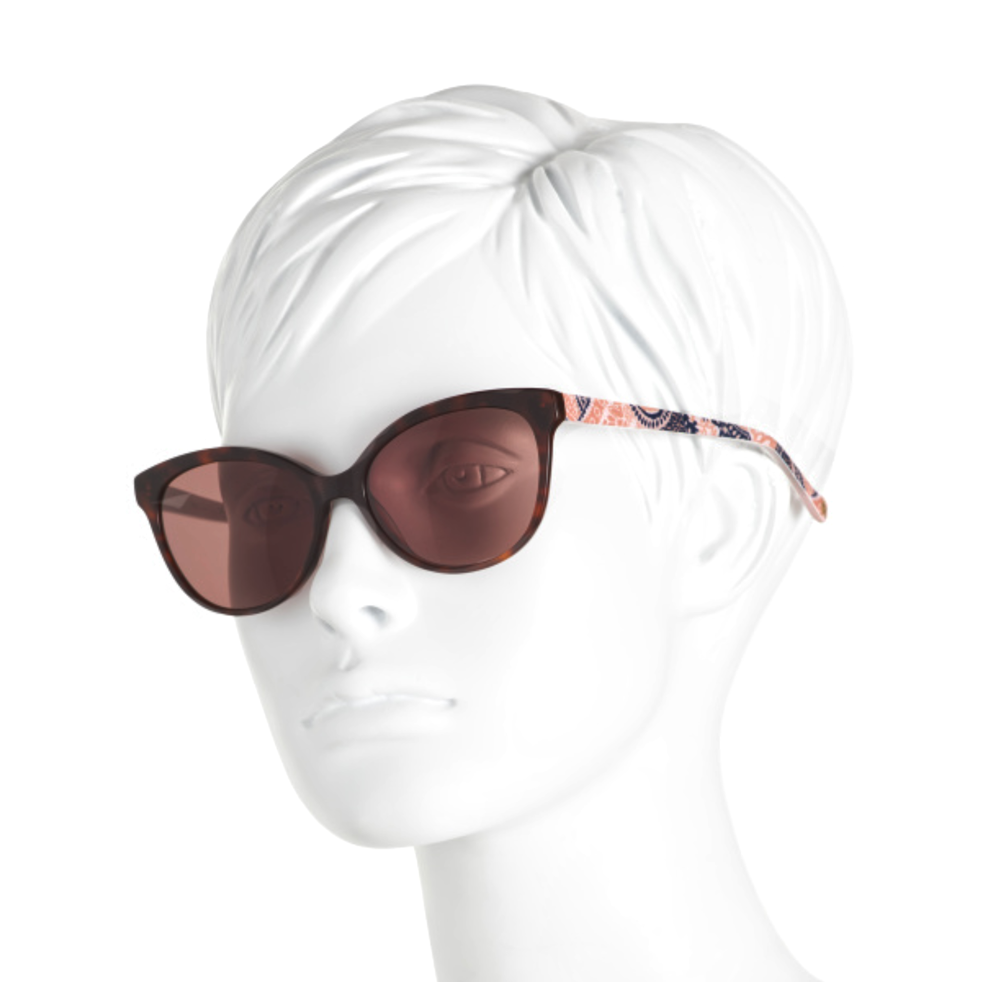 Bring a sleek charm to your sunny day looks with these fabulous Tora sunglasses by Vera Bradley. Designed with a sleek semi-cat eye shape, these on-trend shades are sure to stand out all year. Complete UV protection shields your eyes while the full-rim plastic construction keeps them comfortable all day.