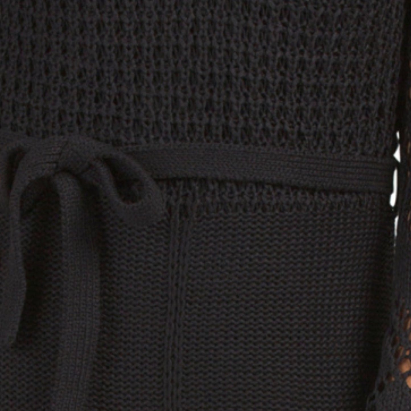 Vertigo Paris Women's Crochet Knit V-Neck Belted Mini Dress