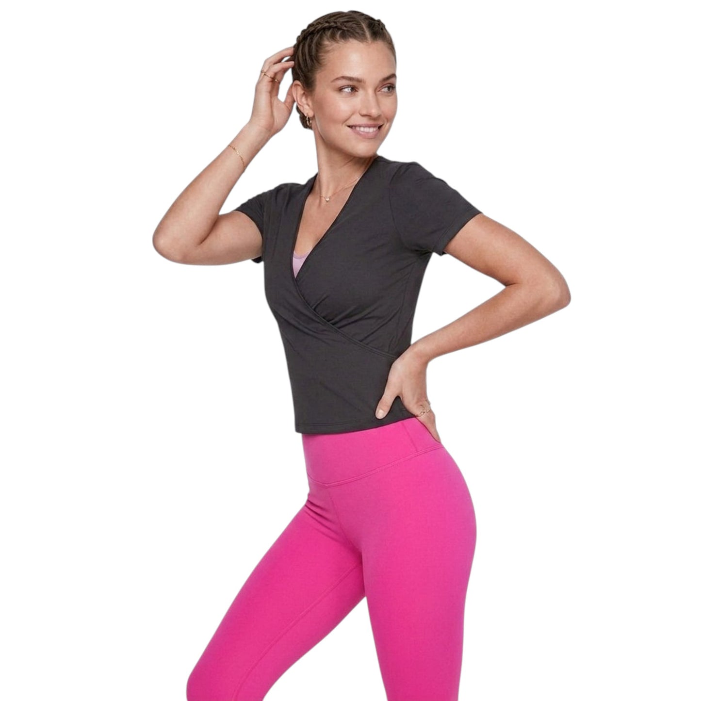 Victoria's Secret PINK Women's Back Tie Ultimate Active Wrap Top T-Shirt