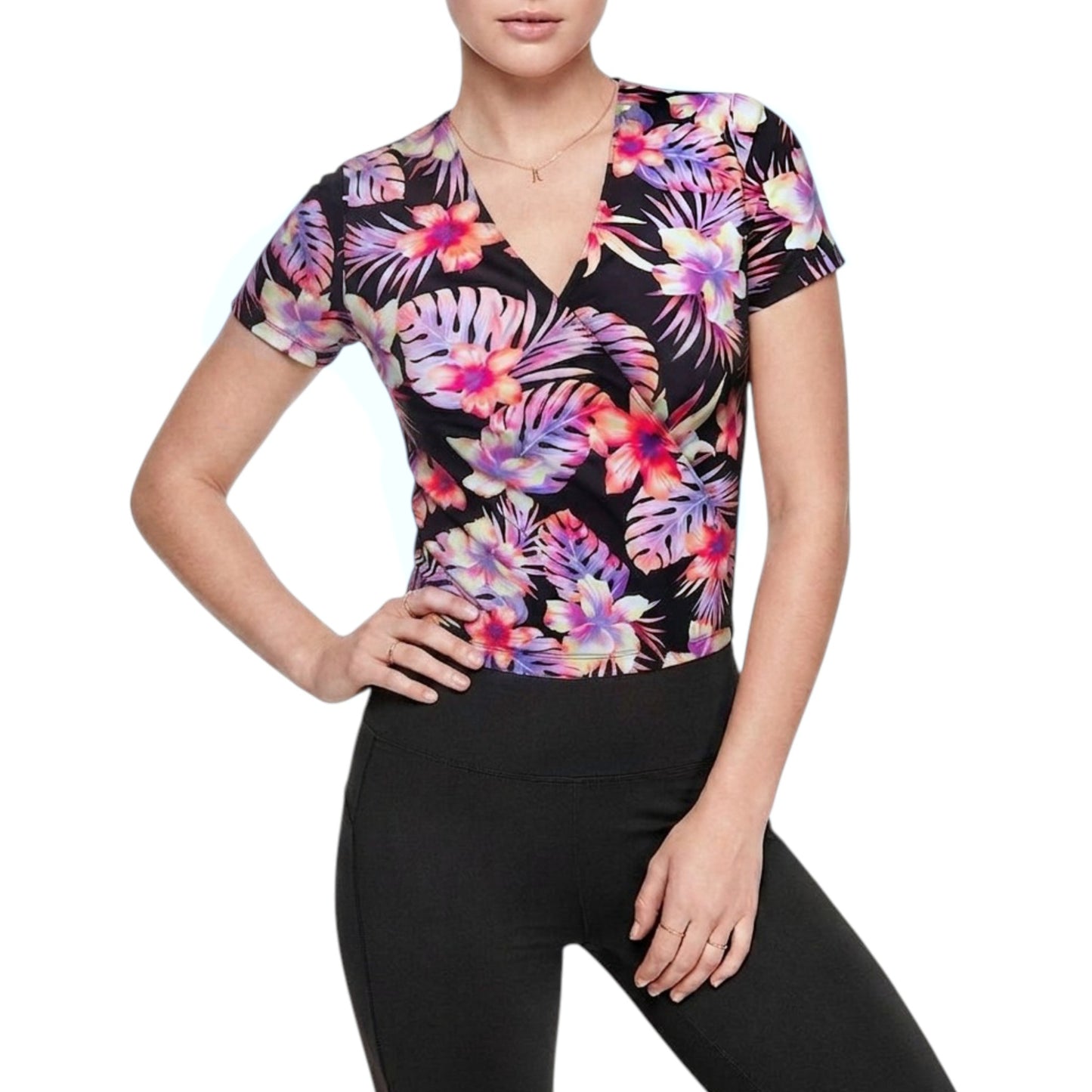 Victoria's Secret PINK Women's Back Tie Ultimate Active Wrap Top T-Shirt