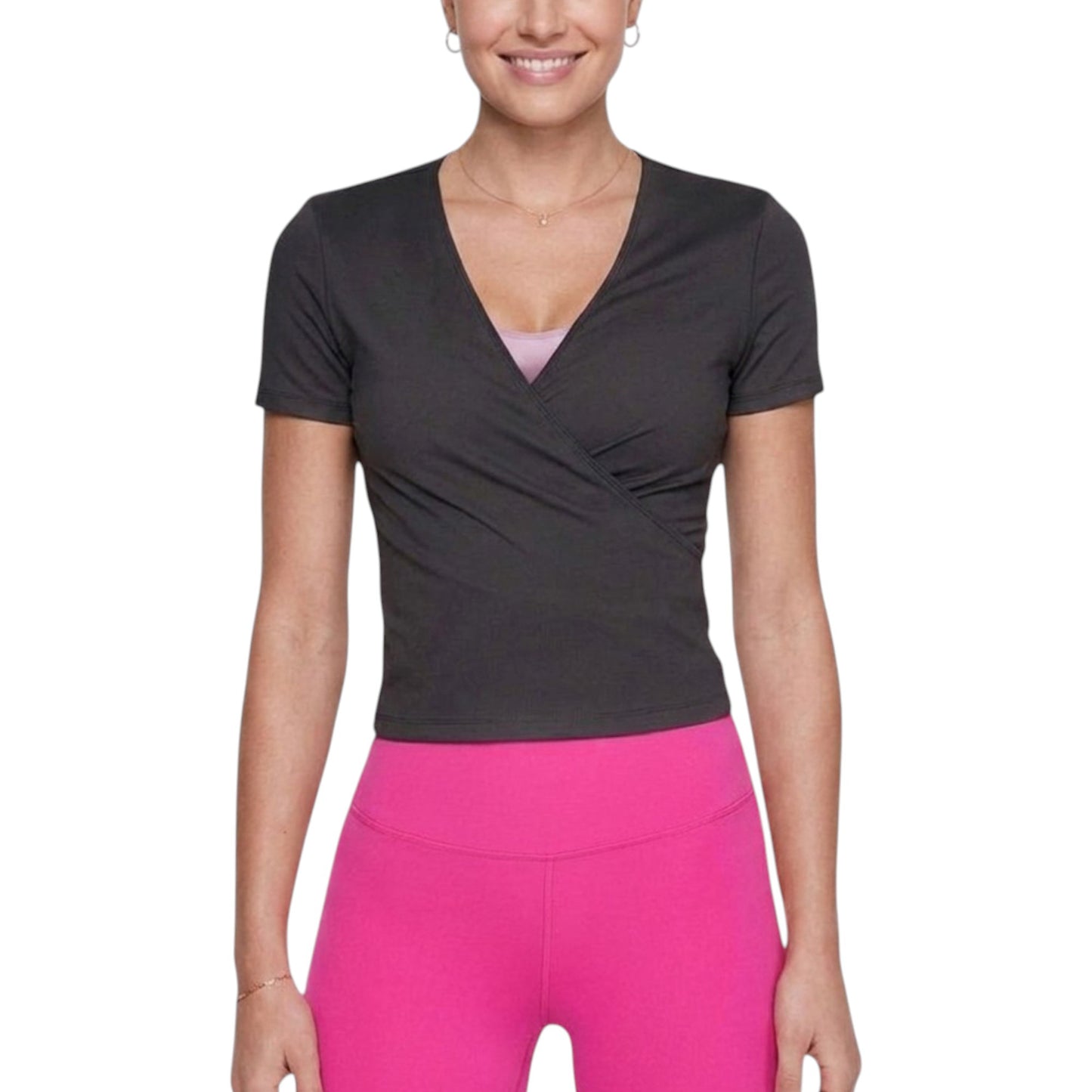 Victoria's Secret PINK Women's Back Tie Ultimate Active Wrap Top T-Shirt