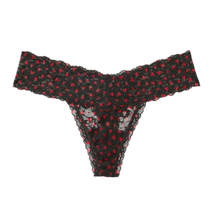 Victoria's Secret Women's The Lacie Lace Whimsy Hearts Thong Panties