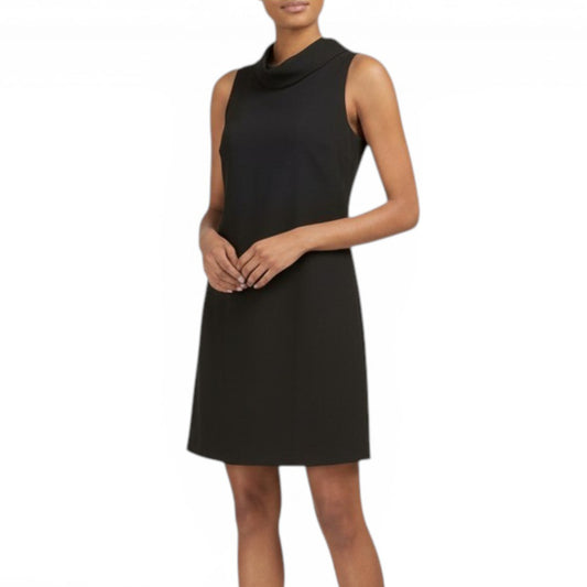 Vince Camuto Women's Drape Fold Collar Neck Cocktail Shift Mini Dress
