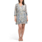 Vince Camuto Women's Parsley Print Ruffle Hem Smocked-Waist Long Sleeve Mini Dress