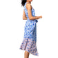 Vince Camuto Women's Mixed Floral Print Halter Neck Asymmetric Midi Dress