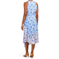 Vince Camuto Women's Mixed Floral Print Halter Neck Asymmetric Midi Dress