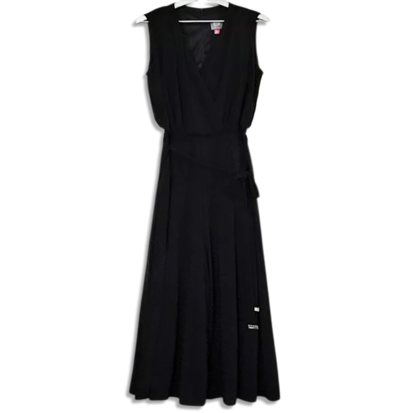 Vince Camuto Women's Surplice Front Pleated Wide Leg Mid-Length Jumpsuit