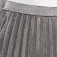 WDNY Women's Plus Metallic Shimmer Pleated Midi Skirt