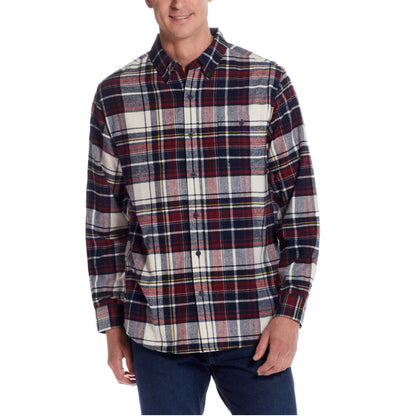 Weatherproof Vintage Men’s Cotton Blend Brushed Flannel Button Down Plaid Shirt